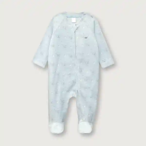 Pijama Osito Con Cierre de Niño Celeste Talla 6M Opaline