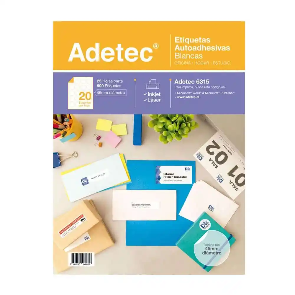 Etiqueta Autoadh.bl.circular 25hj