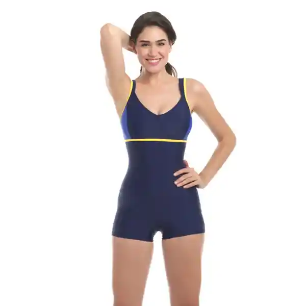 Traje de Baño Deportivo Con Piernas Azul Marino Talla XXL Samia