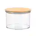 Frasco Organizador Con Tapa de Bambú 11 x 8.3 cm