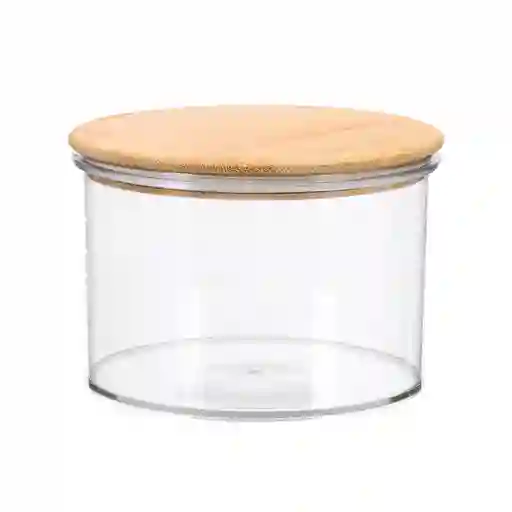 Frasco Organizador Con Tapa de Bambú 11 x 8.3 cm