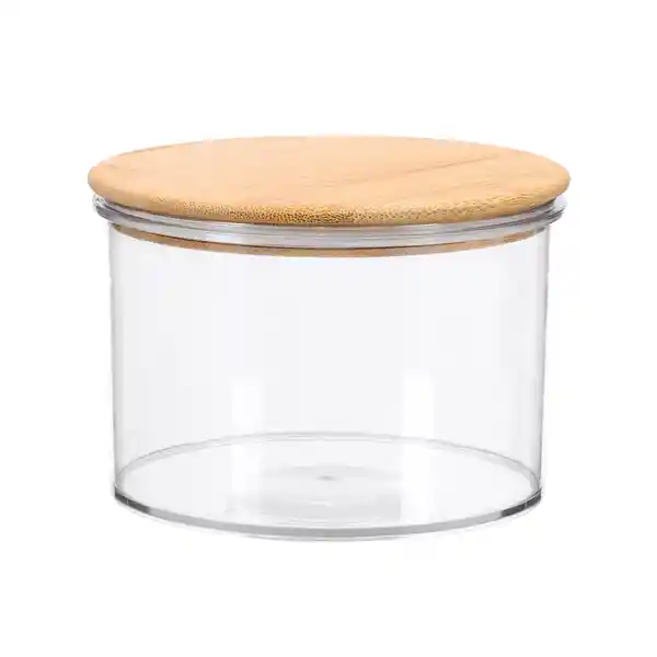 Frasco Organizador Con Tapa de Bambú 11 x 8.3 cm