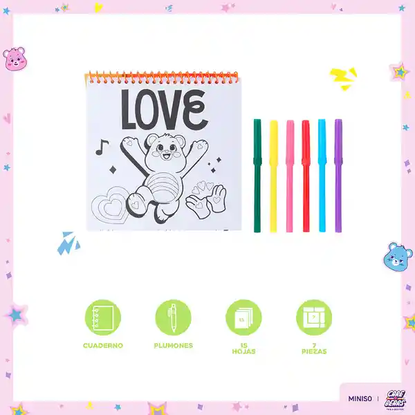 Set Libro Para Colorear Miniso