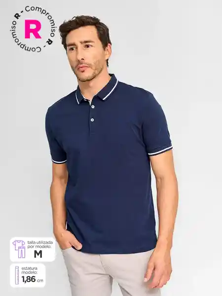 Kenneth Stevens Polera Manga Corta M1 Elis Azul Marino L SS25