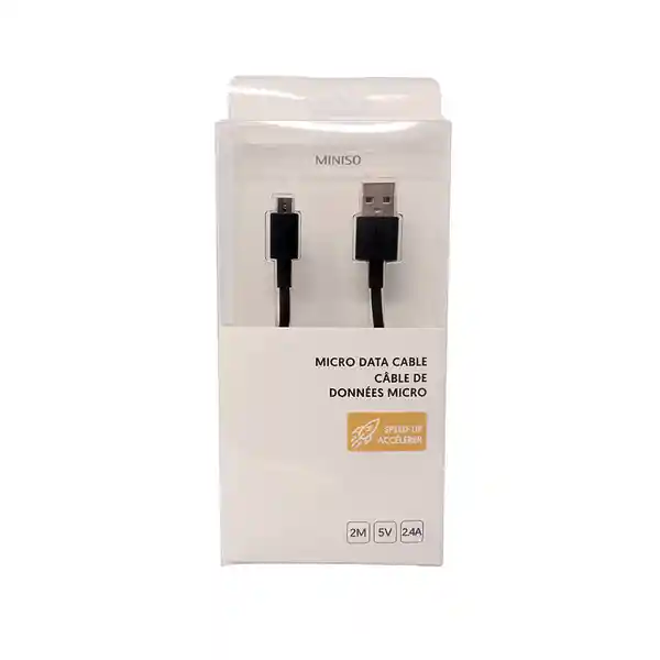 Miniso Cable de Datos Android Tpe Flexible 2.4 a Negro 2 m