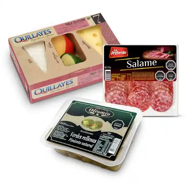 Spid 35 Tabla Quillayes N°7 + Salame + Aceituna Verdes