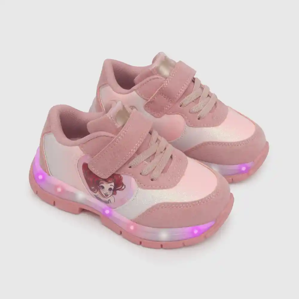 Zapatillas Luces De La Sirenita Rosado T. 20