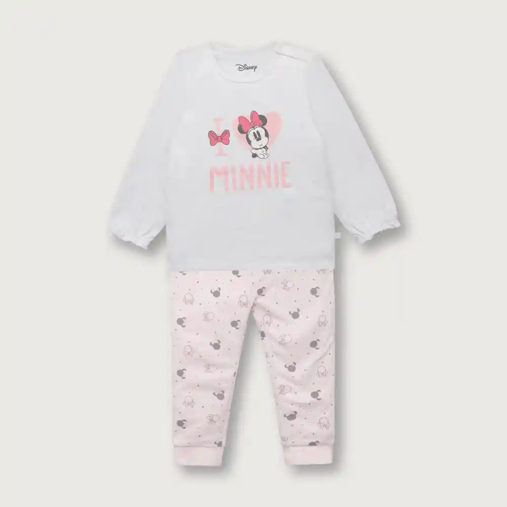 Conjunto Pijama Disney Minnie Niña Rosado Talla 12 Meses