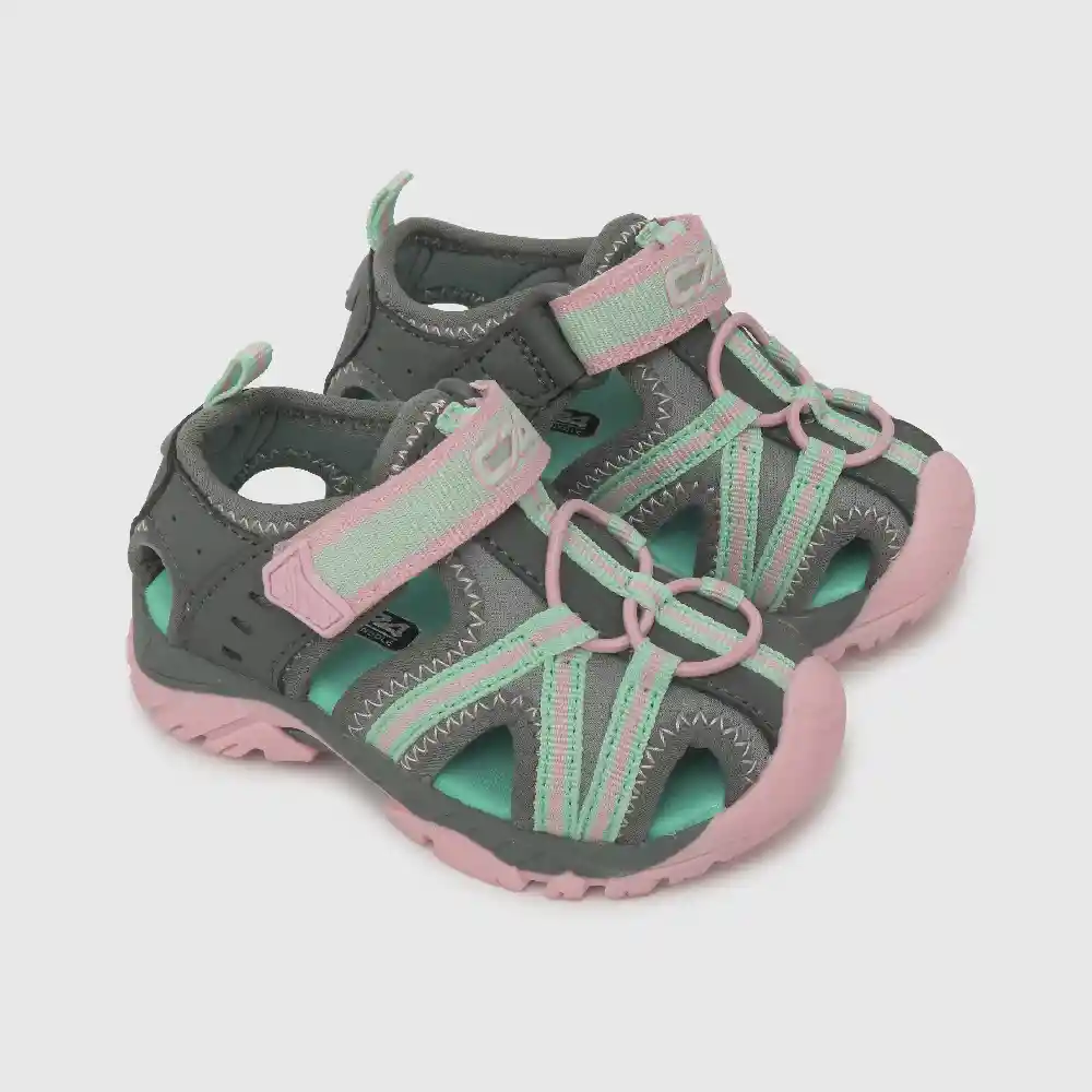 Sandalias Cintas Cruzadas Niña Gris Talla 18
