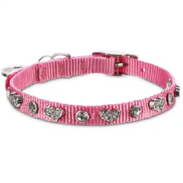 Bond & Co Collar Rosa Con Incrustaciones de Corazones Perro