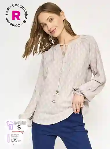 Blusa Manga Larga Cintya Rgt Color Beige L S24