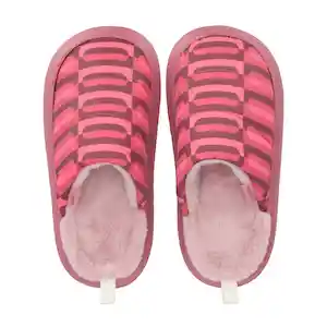 Pantuflas Acolchadas Con Diseño Rojo 37/38