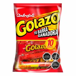 Ambrosoli Barra Cubierta Golazo y Rellena Sabor a Chocolate