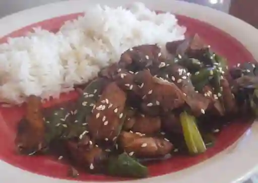 Pollo Mongoliano Grande con Arroz