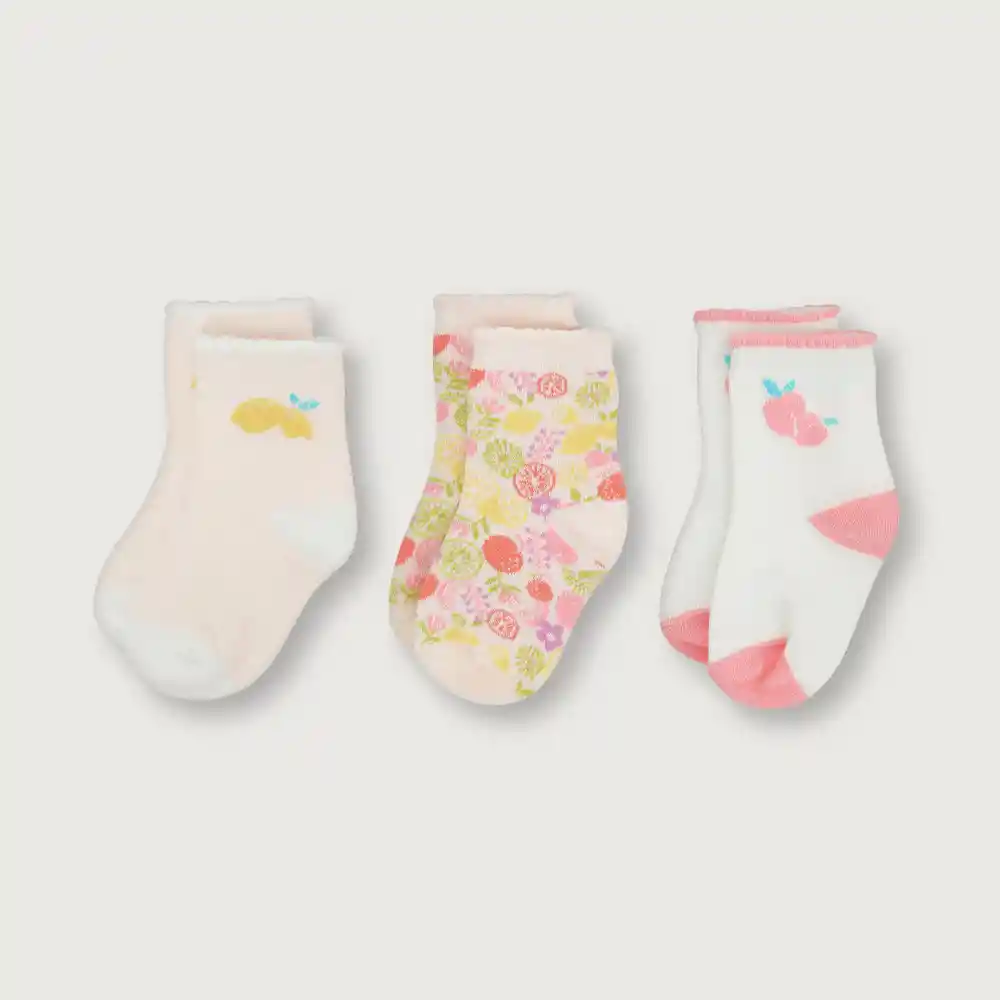 Pack Calcetines Frutas Niña Damasco Talla 20/22
