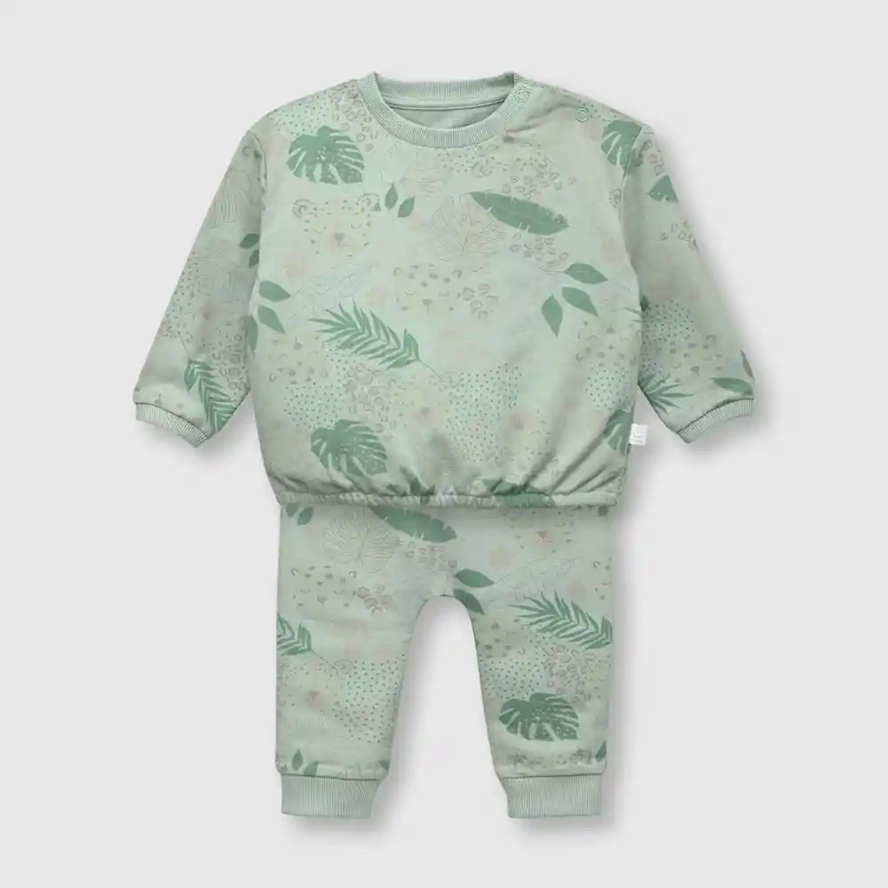 Conjunto Safari De Bebe Niña Verde Talla 9/12m