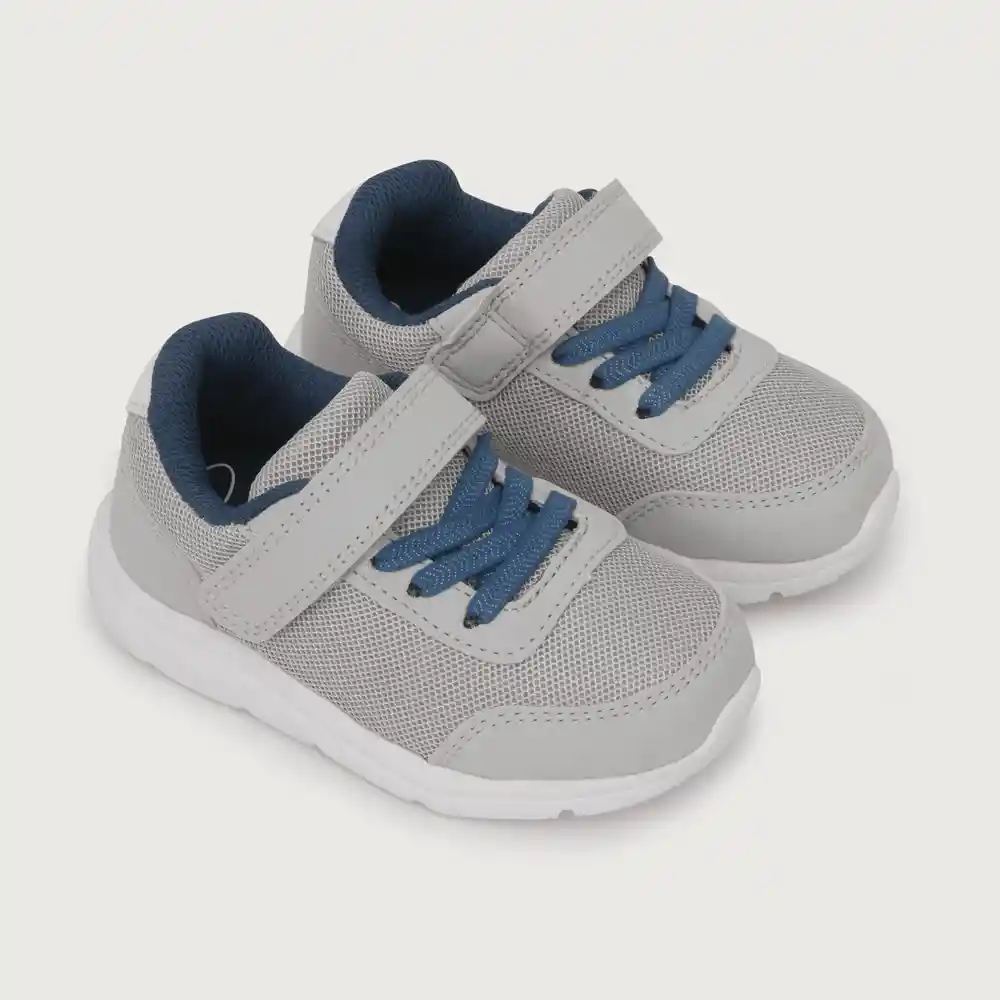 Zapatillas Deportiva Liviana De Niño Gris/azul Talla 29
