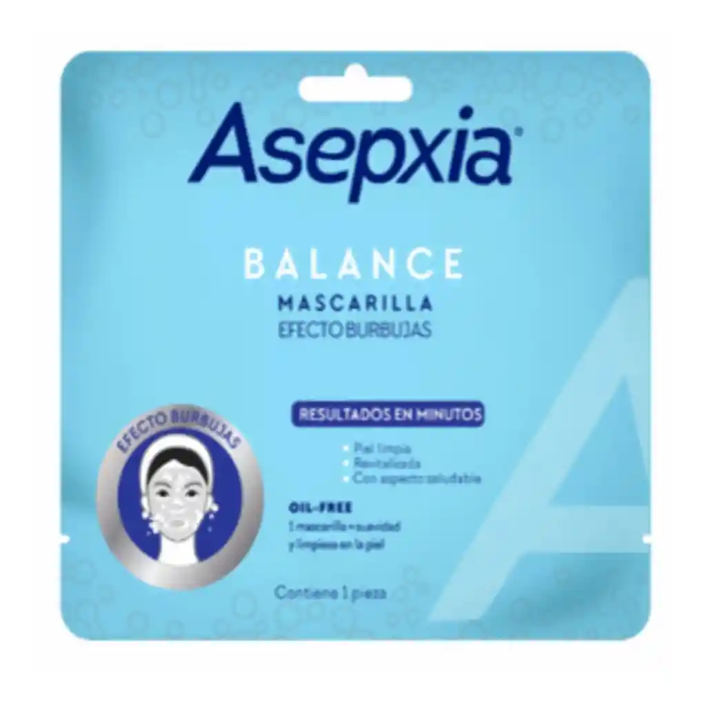 Asepxia Mascarilla Tela Balance Burbujas