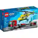 Lego Set de Construcción Transporte Del Helicóptero de Rescate