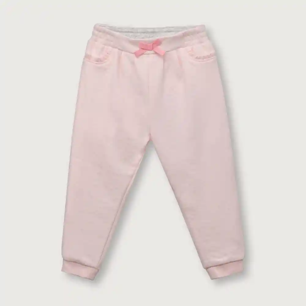 Pantalón Buzo Con Vuelos Para Niña Rosado Talla 18m