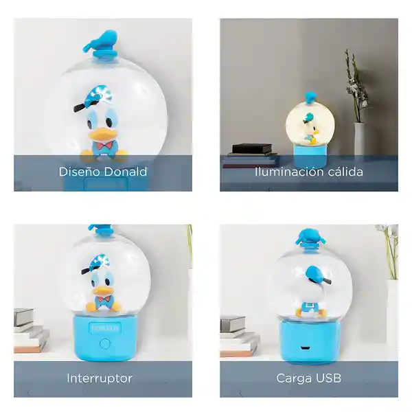 Lámpara de Noche Luz Led Modelo Ald Db33 Donald Duck Miniso