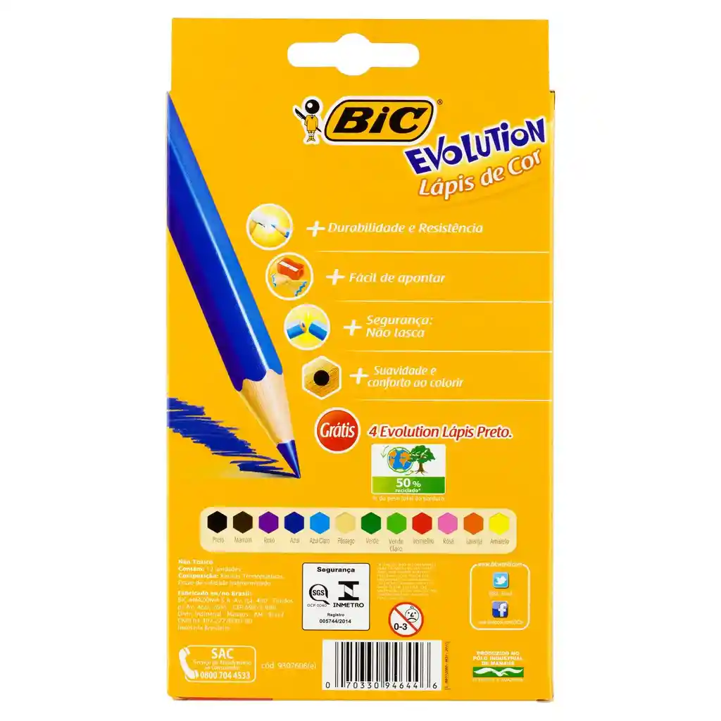 Bic Lapices Color Evolution 12 Un +4Graf