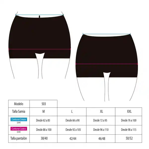 Short de Lycra Azul Marino Talla XL Samia