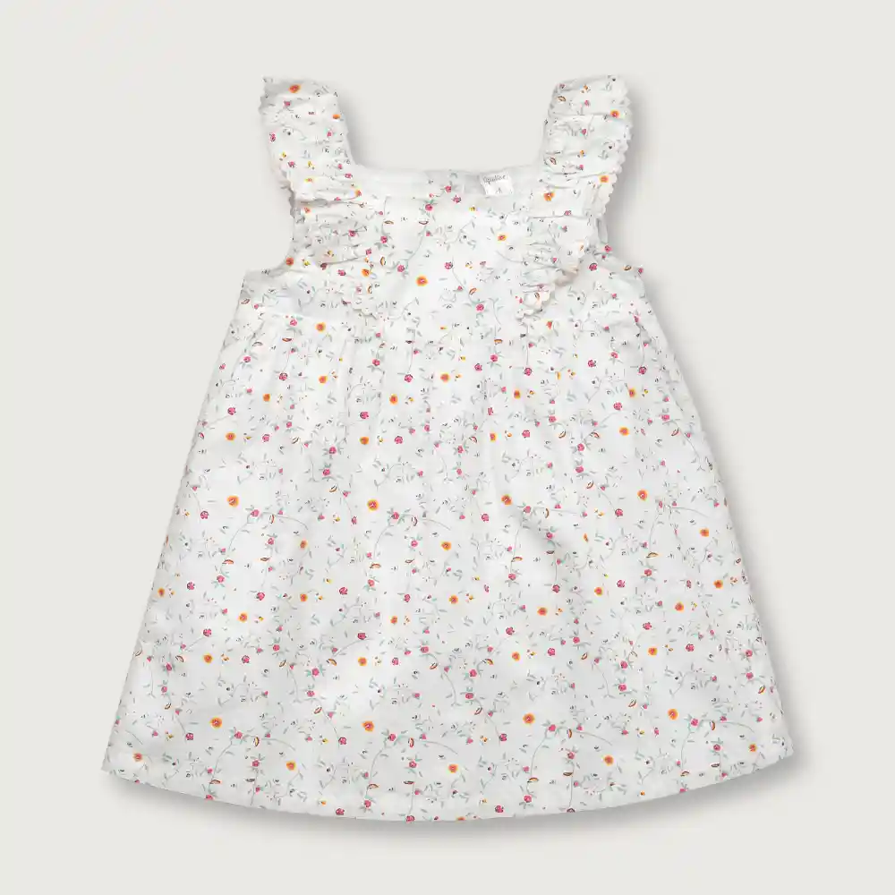 Vestido Sin Mangas Niña Blanco Talla 3m
