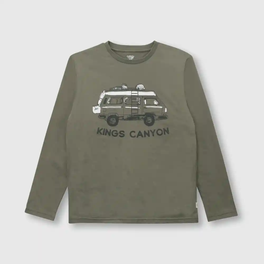 Polera Travel De Niño Verde Talla 8 Años