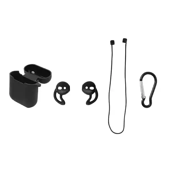 Kit de Accesorios Para Airpodes Estuche Protector Negro Miniso