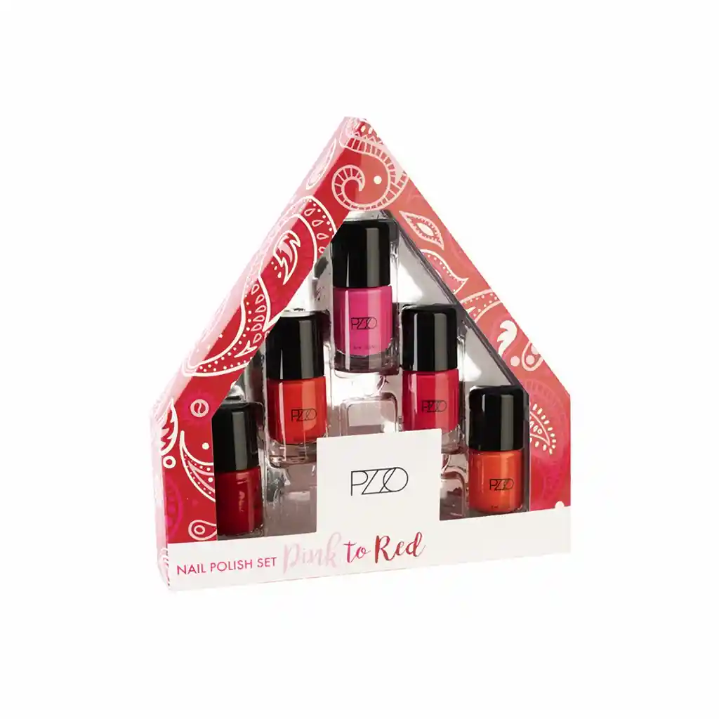 Petrizzio Set De Esmaltes Colores Rojos Y Rosas