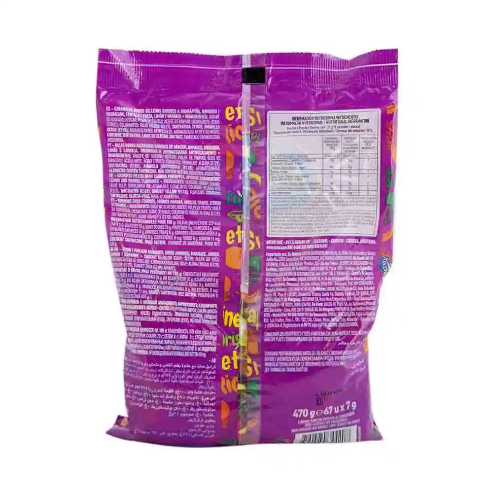 Arcor Caramelo Bastón Viena Rectangular Con Pulpa de Fruta