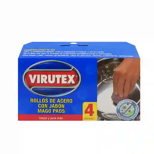 Virutex Rollos De Acero Con Jabon Mago Pads