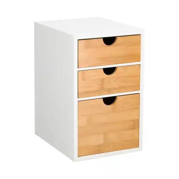 Cajonera Mdf y Bambú 3 Cajones 16