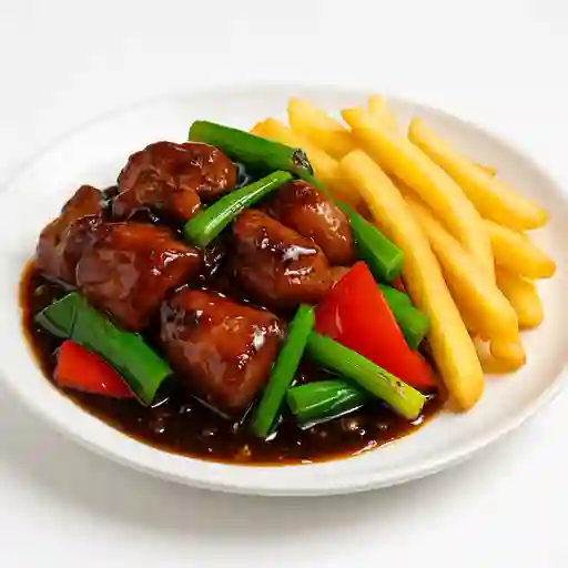 Cerdo de Cantone con Papas Fritos