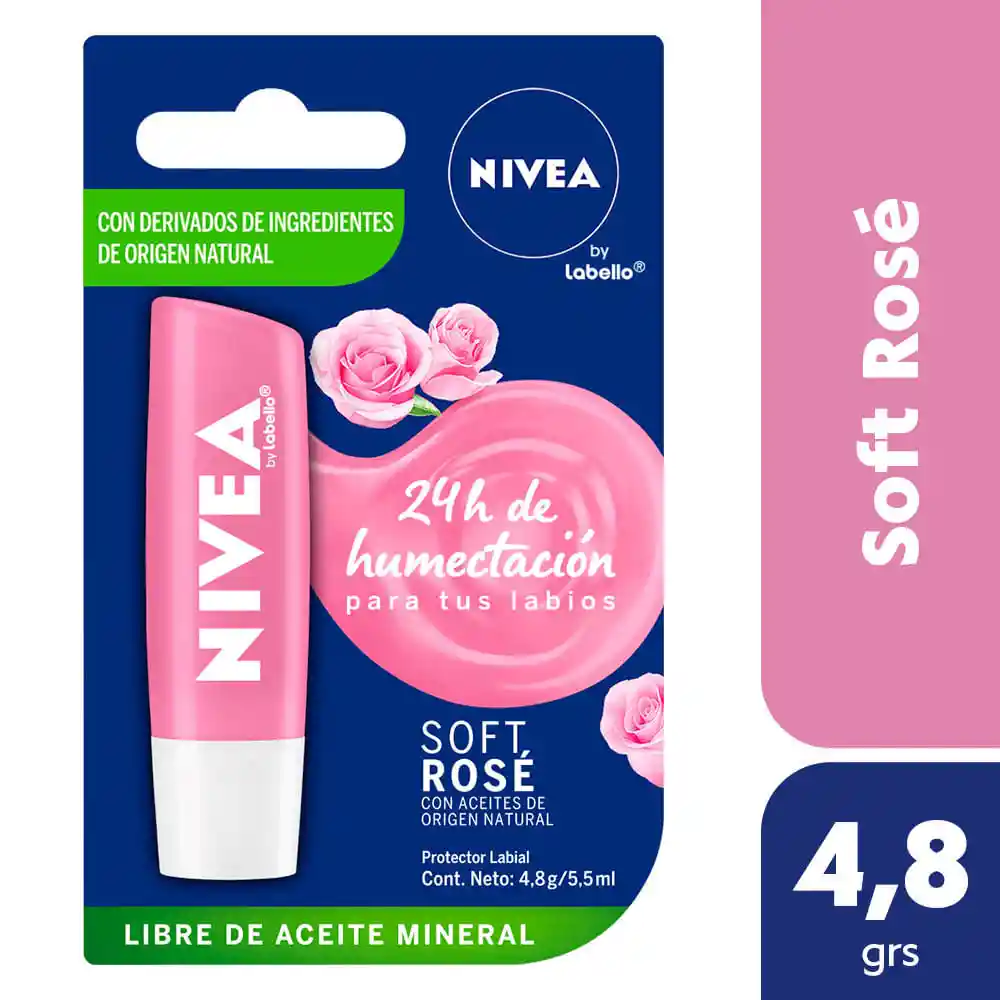 Nivea Protector Labial Labello Color Suave Rosa