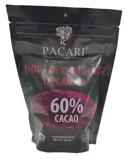 Pacari Chips de Chocolate Orgánico 60 %