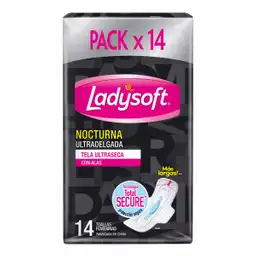 Ladysoft Toalla Higiénica Nocturna Ultra Delgada con Alas