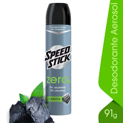 Speed Stick Desodorante en Aerosol Zero% Carbón