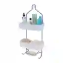 Organizador Ducha Aluminio 2 Canastos Blanco Diseño 0001