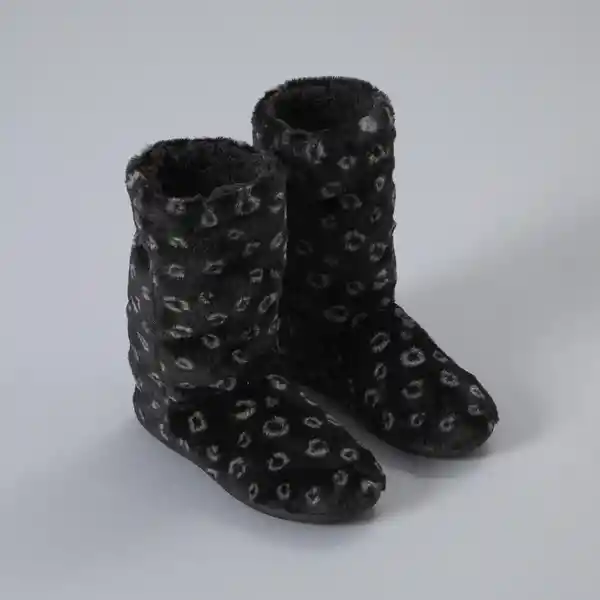 Botas Fur Animal Print Color Negro Talla 41-42 Flores