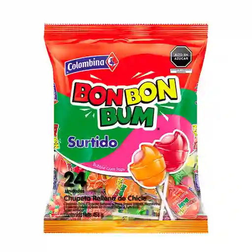 Chupetes Bon Bon Bum Surtido 24Un