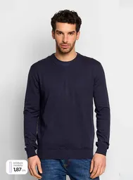 Cacharel Suéter Manga Larga Vneck Ess Navy S W20