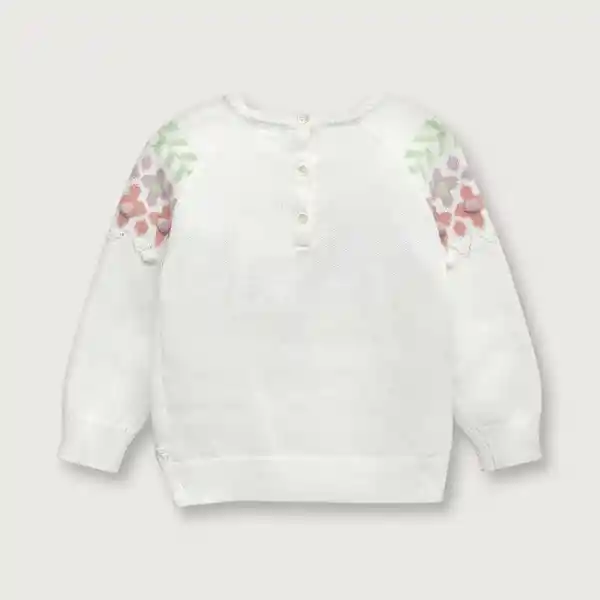 Sweater Manga Raglan Blanco Tejido Multicolor Talla 2A Opaline