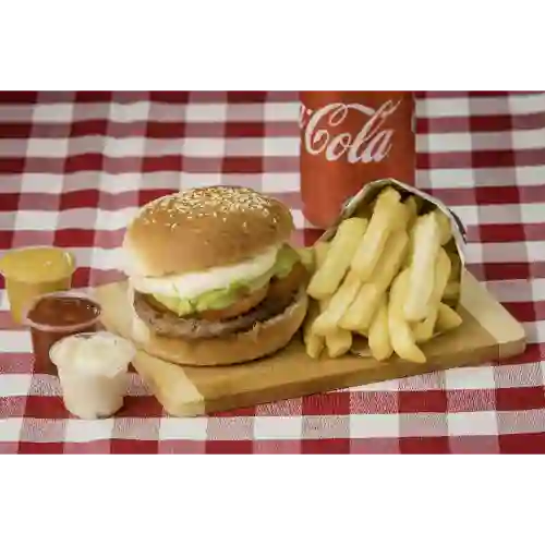 Promo Burger +Papas Fritas + Bebida