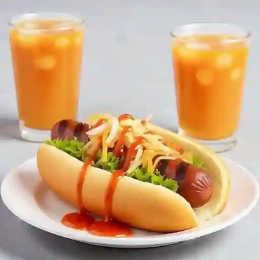 Perro sencillo mas bebida