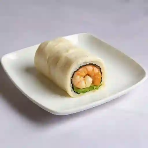Roll Envuelto En Queso Crema Con Camaron, Cebollin, Palta