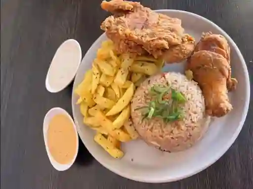 Mostrito crispy y salsitas de la casa