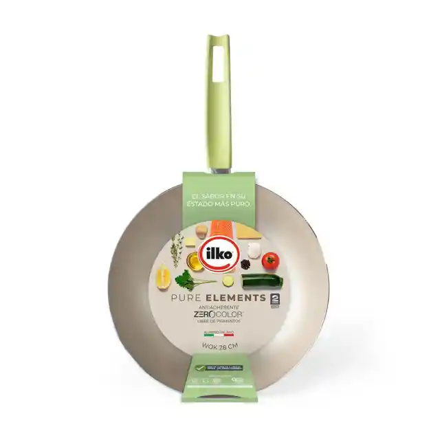 Wok Pure Elements Verde 28 Cm Ilko 1100936