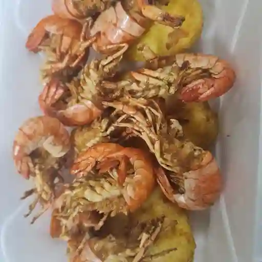 Camarones fritos al ajo